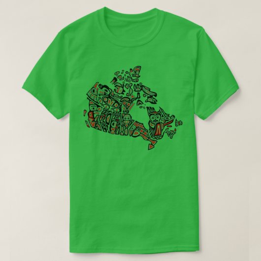 先住民カナダ先住民の地図1 Tシャツ (デザイン正面)