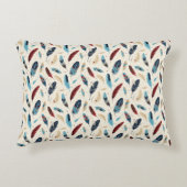 先住民カラフルアメリカの羽毛パターン アクセントクッション (正面)