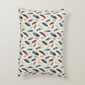 先住民カラフルアメリカの羽毛パターン アクセントクッション (裏面(縦))