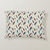 先住民カラフルアメリカの羽毛パターン アクセントクッション (裏面)