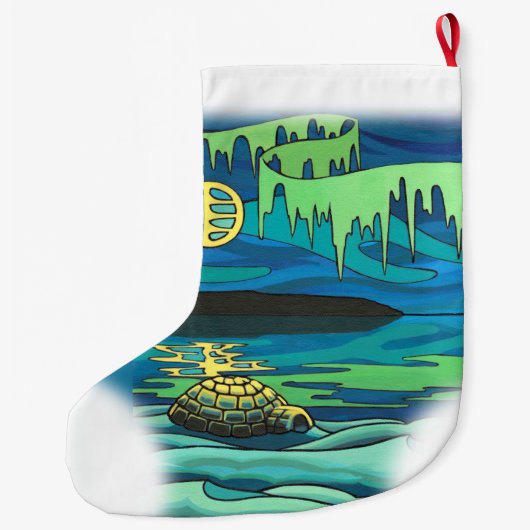 先住民クリスマスストッキングパーソナライズされたストッキング ラージクリスマスストッキング (裏面)