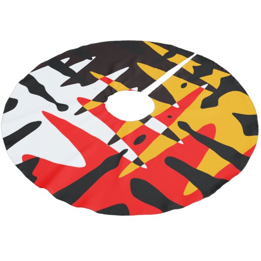 先住民クリスマスツリースカートトライバル4ネーションズデコル ブラッシュドポリエステルツリースカート (アングル)