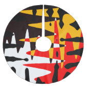 先住民クリスマスツリースカートトライバル4ネーションズデコル ブラッシュドポリエステルツリースカート (正面)