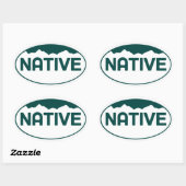 先住民コロラドオーバルステッカー 楕円形シール (シート)