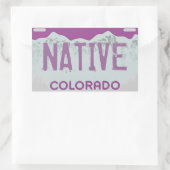 先住民コロラドパープルライセンスプレートシール 長方形シール (バッグ)