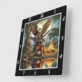 先住民サンクトゥムス:イーグルのハート石のウィスパー スクエア壁時計 (傾斜)