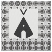 先住民シンプルアメリカンTipiブラック ファブリック (クローズアップ)