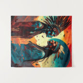 先住民スピリチュアルアート タペストリー (正面(横))