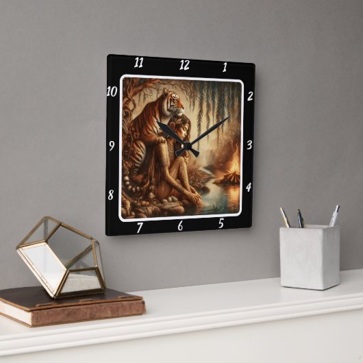 先住民セレニティ:スターライトパインズタイガーの夢 スクエア壁時計 (オフィス)
