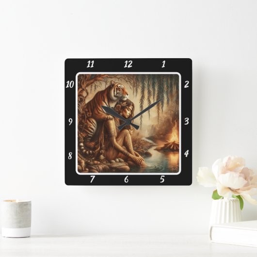 先住民セレニティ:スターライトパインズタイガーの夢 スクエア壁時計 (ホーム)