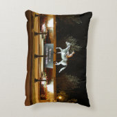 先住民ダンサー馬像サラトガアクセントピロー アクセントクッション (裏面(縦))