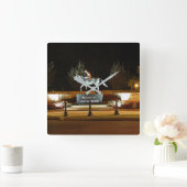 先住民ダンサー馬像サラトガウォールクロック スクエア壁時計 (ホーム)