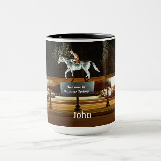 先住民ダンサー馬像サラトガコーヒーマグ マグカップ (中央)