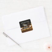 先住民ダンサー馬像サラトガステッカー スクエアシール (封筒)