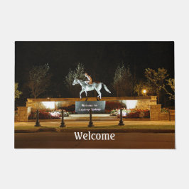 先住民ダンサー馬像サラトガドアマット ドアマット