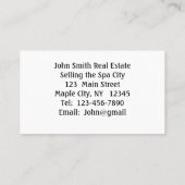 先住民ダンサー馬像サラトガビジネスカード 名刺 (裏面)