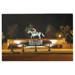 先住民ダンサー馬像サラトガメタルウォールアート メタルプリント