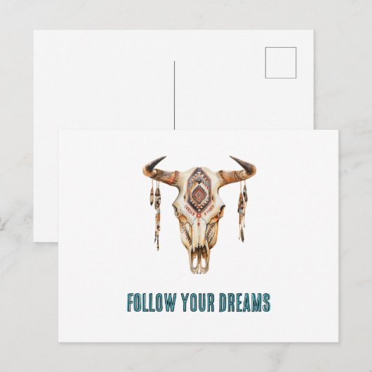 先住民トバルブルホーンスカル ポストカード (正面/裏面)