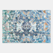 先住民トリアクラシックルデザインブルータンエスニック ラッピングペーパーシート (正面2)