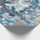 先住民トリバルクラシックブルータンエスニックデザイン ラッピングペーパー (角)