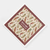 先住民トリバルナプキンス名前をカスタムするテラコッタセージ (コーナー)