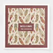 先住民トリバルナプキンス名前をカスタムするテラコッタセージ (正面)