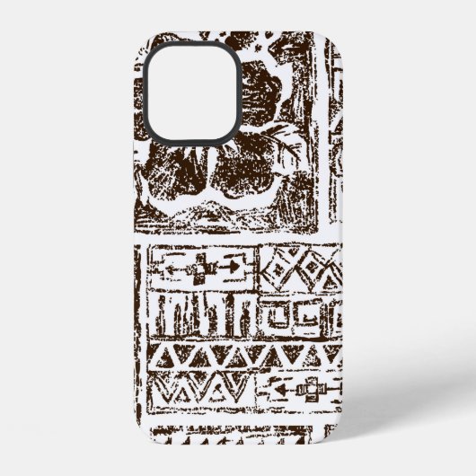 先住民ハワイアンの部族的トロピカルアートパターン iPhoneケース (裏面)