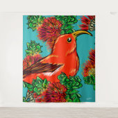 先住民ハワイ鳥 タペストリー (正面)