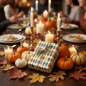 先住民ハーベストコーン幾何学的パターンデザイン ラッピングペーパーシート