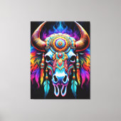 先住民バイソンスカル キャンバスプリント (正面)