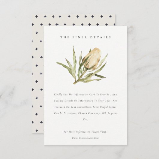 先住民バンクシアウォーターカラー結婚フローラの詳細 エンクロージャーカード (正面/裏面)