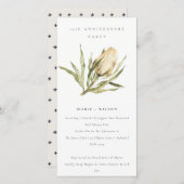 先住民バンクシアフローラ任意の年の記念日招待状 サンキューカード (正面/裏面)