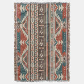 先住民パターンアメリカン部族インディアンエスニック スローブランケット (正面縦)