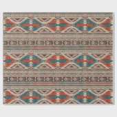 先住民パターンアメリカン部族インディアンエスニック ラッピングペーパー (フラット)