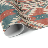 先住民パターンアメリカン部族インディアンエスニック ラッピングペーパー (ロールコーナー)