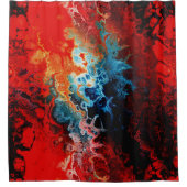 先住民ファイアフラクタル シャワーカーテン (正面)