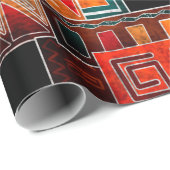 先住民フォークグランジ装飾模様背景 ラッピングペーパー (ロールコーナー)