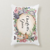 先住民フローラオーストラリア動物ガール子供部屋 アクセントクッション (正面(垂直))