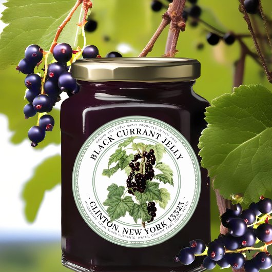 先住民ブラックカラントイラストレーション付ゼリーラベル ラウンドシール