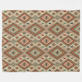 先住民ブランケインスパイアットコジー伝統銅ブルー フリースブランケット (正面(横))