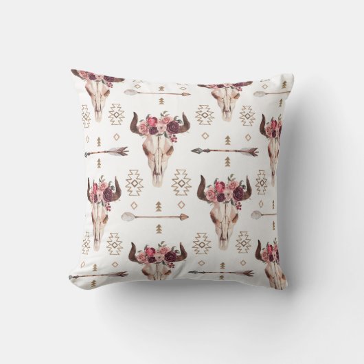 先住民ブルスカルとアローズの部族的なシームレスパター クッション (正面)