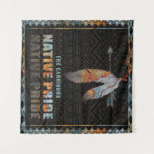 先住民プライドインディアン羽レトロトバルアロー タペストリー (正面(横))