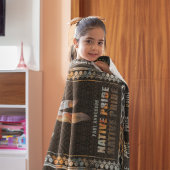 先住民プライドインディアン羽レトロトバルアロー フリースブランケット