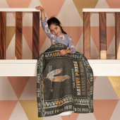 先住民プライドインディアン羽レトロトバルアロー フリースブランケット