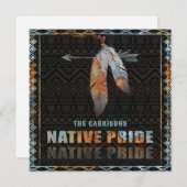 先住民プライドインディアン羽レトロトバルアロー 招待状 (正面/裏面)