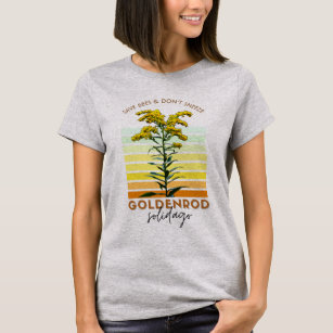 先住民プラントゴールデンロッドワイルドフラワーグラフィック Tシャツ