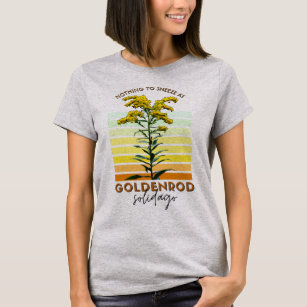 先住民プラントゴールデンロッドワイルドフラワーグラフィックTシャツ Tシャツ