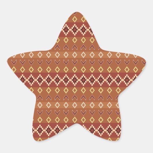 先住民プリント4ステッカー 星シール (正面)