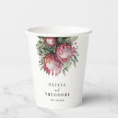 先住民プロテアウォーターカラーフローラボホボタニカル 紙コップ (正面)