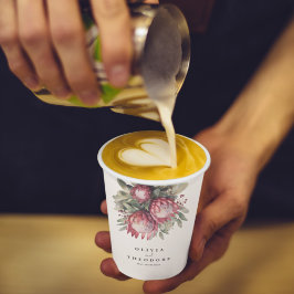 先住民プロテアウォーターカラーフローラボホボタニカル 紙コップ